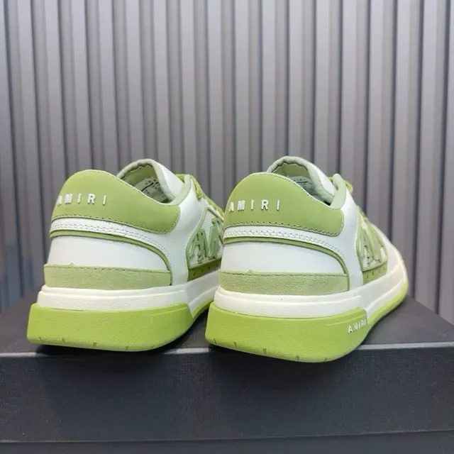 Amiri MA Court White and Lime Green Lifestyle Sneakers 3