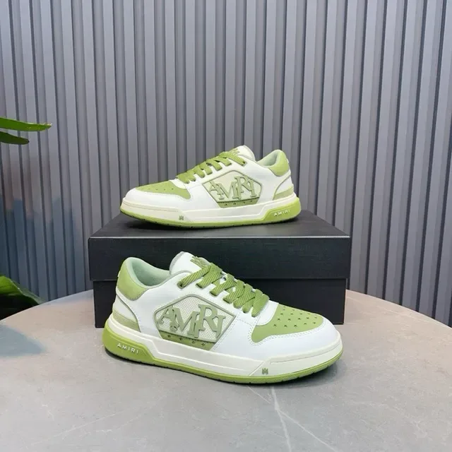 Amiri MA Court White and Lime Green Lifestyle Sneakers 5