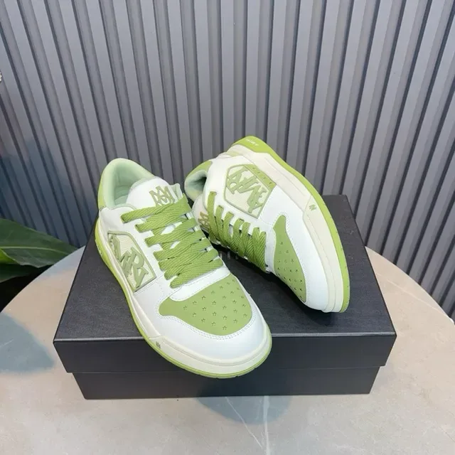 Amiri MA Court White and Lime Green Lifestyle Sneakers 6