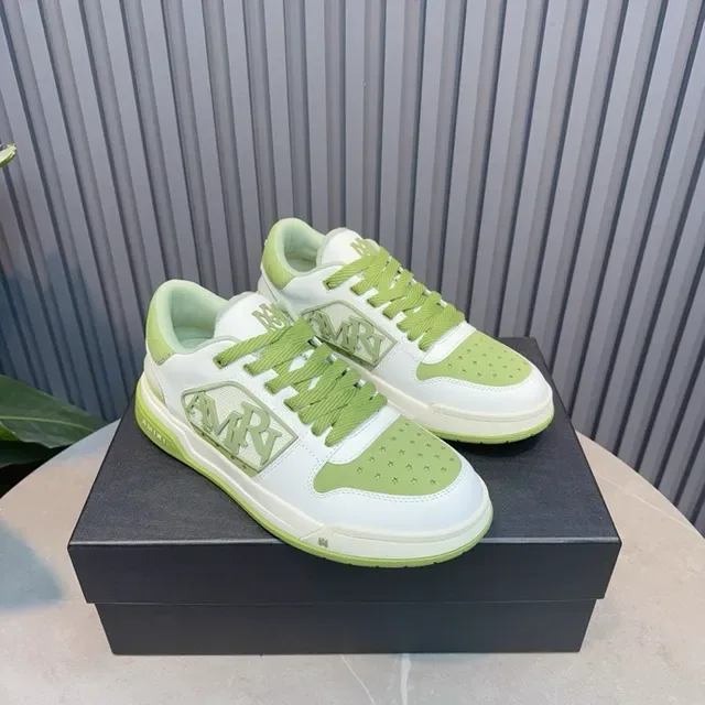 Amiri MA Court White and Lime Green Lifestyle Sneakers 7