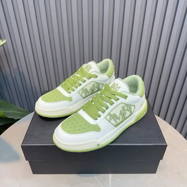 Amiri MA Court White and Lime Green Lifestyle Sneakers 8