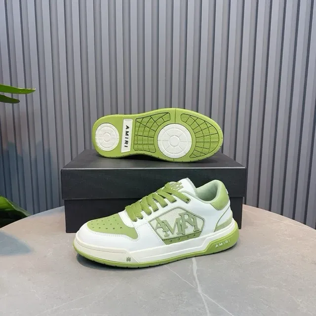 Amiri MA Court White and Lime Green Lifestyle Sneakers 9