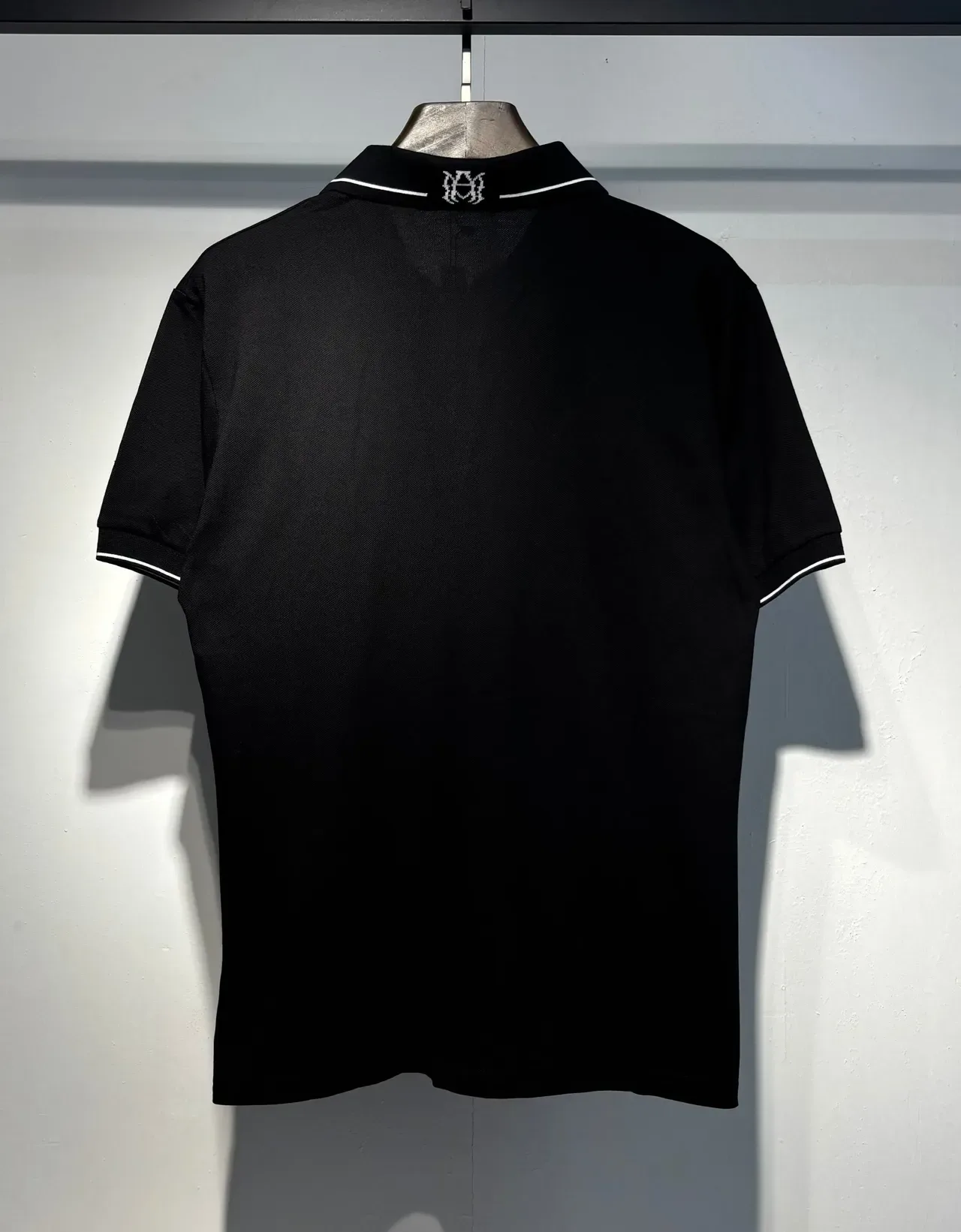 Camiseta Polo Amiri Monogram Preto Branco Embroidered Contrast Piping 2