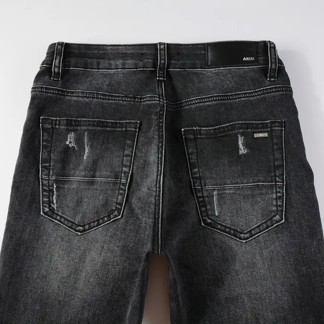 Amiri Skel Top Negro Blanco Distressed Slim-Fit Jeans 9