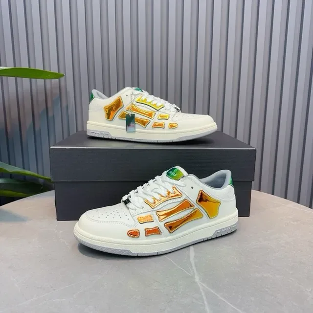 Amiri Skel Top White Orange Iridescent Lifestyle Sneakers 2