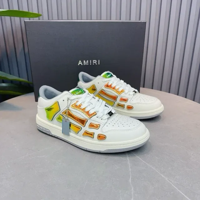Amiri Skel Top White Orange Iridescent Lifestyle Sneakers 3