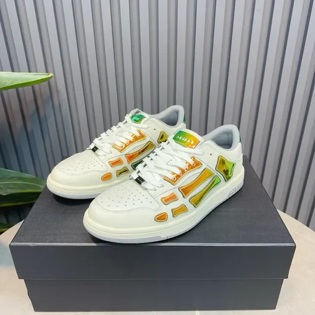 Amiri Skel Top White Orange Iridescent Lifestyle Sneakers 4