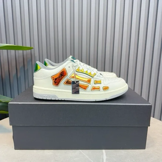 Amiri Skel Top White Orange Iridescent Lifestyle Sneakers 7