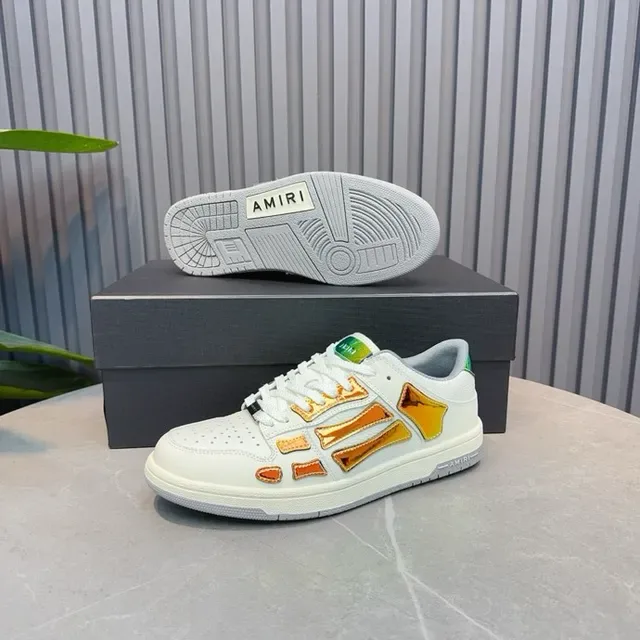 Amiri Skel Top White Orange Iridescent Lifestyle Sneakers 8