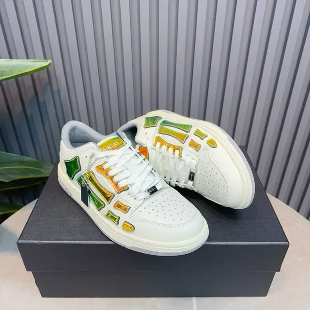 Amiri Skel Top White Orange Iridescent Lifestyle Sneakers 9