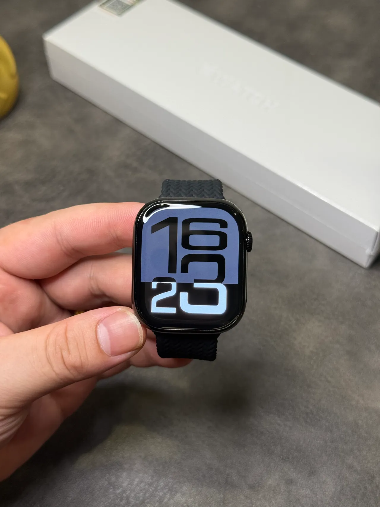 Apple Relógio Preto Cinza Borda Reta Carcassa Milanese Loop Pulseira Relógio Esportivo 11