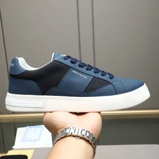 Armani Exchange Navy White Blue Mesh And Synthetic Upper Lifestyle Sneakers