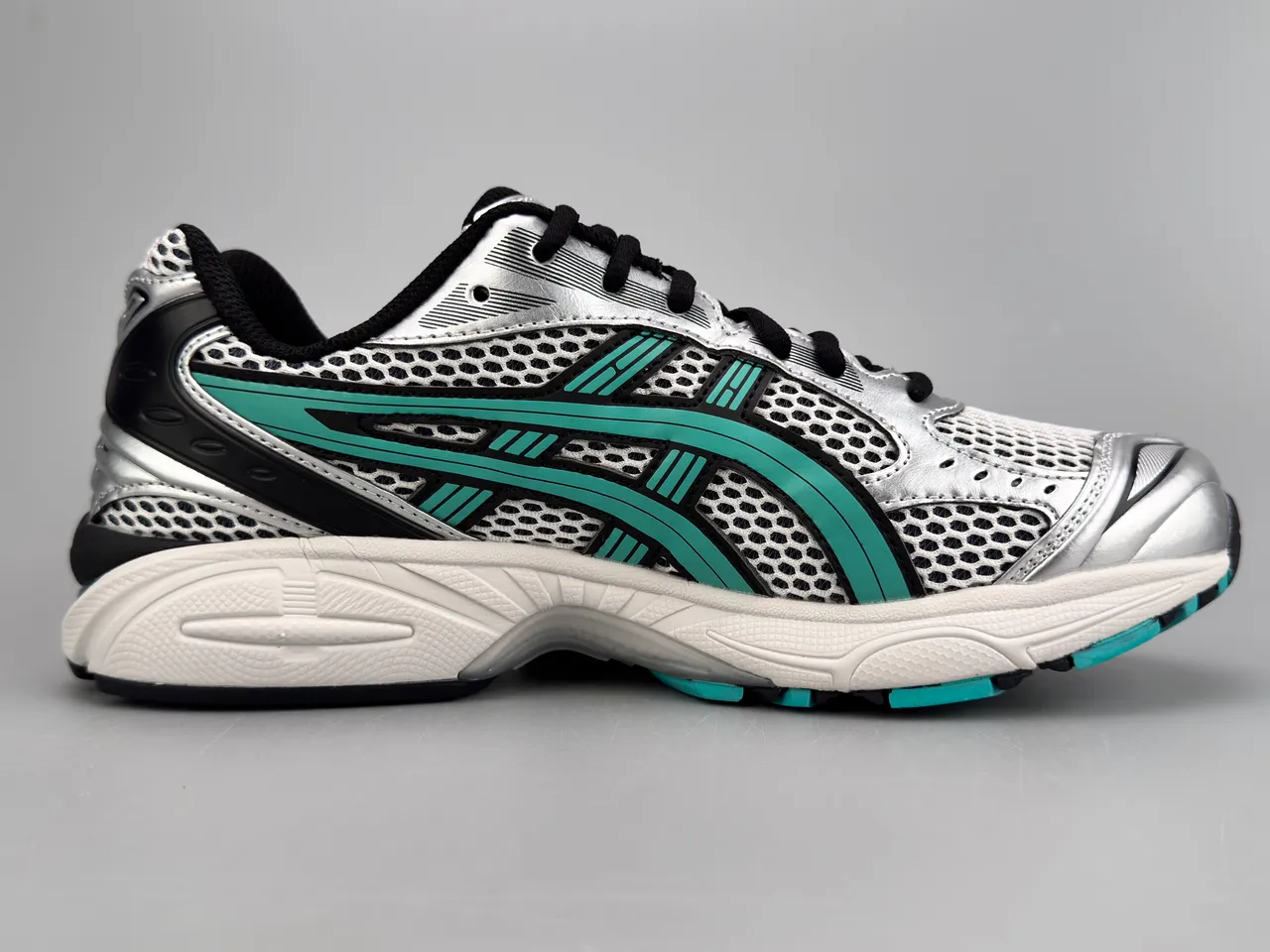 ASICS Gel-Kayano Silver Teal Black 跑鞋 10