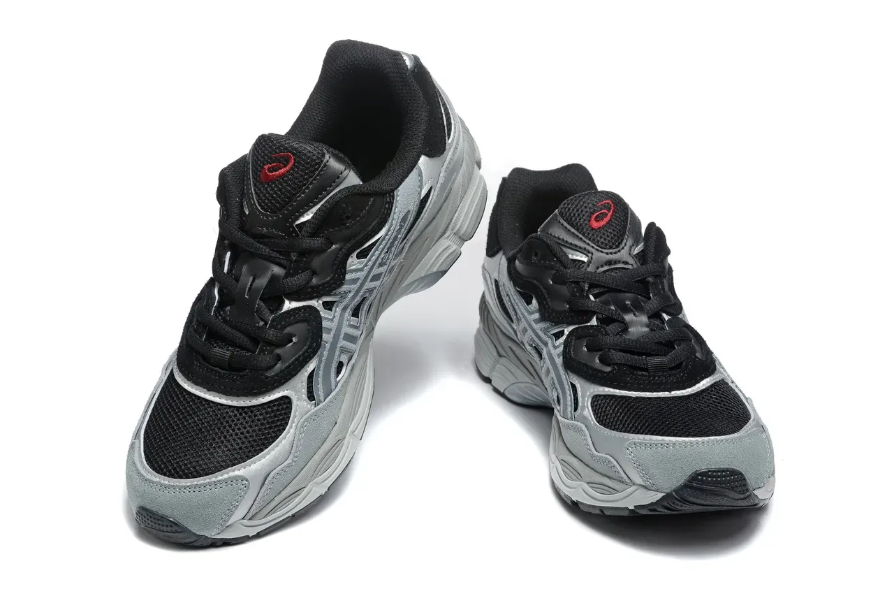 ASICS Cinza Preto Malha e Sintético Superposição Construção Design de Cage Estruturada Tênis de Corrida 3