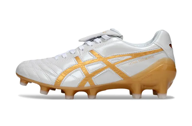 ASICS Lethal Testimonial 白色半透明橙色 硬地足球鞋 9