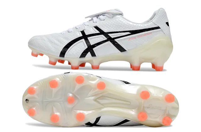 ASICS Lethal Testimonial 白色半透明橙色 硬地足球鞋 20