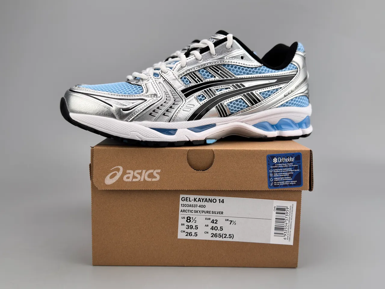 ASICS 银蓝金属合成覆盖轻蜂窝网跑鞋 4