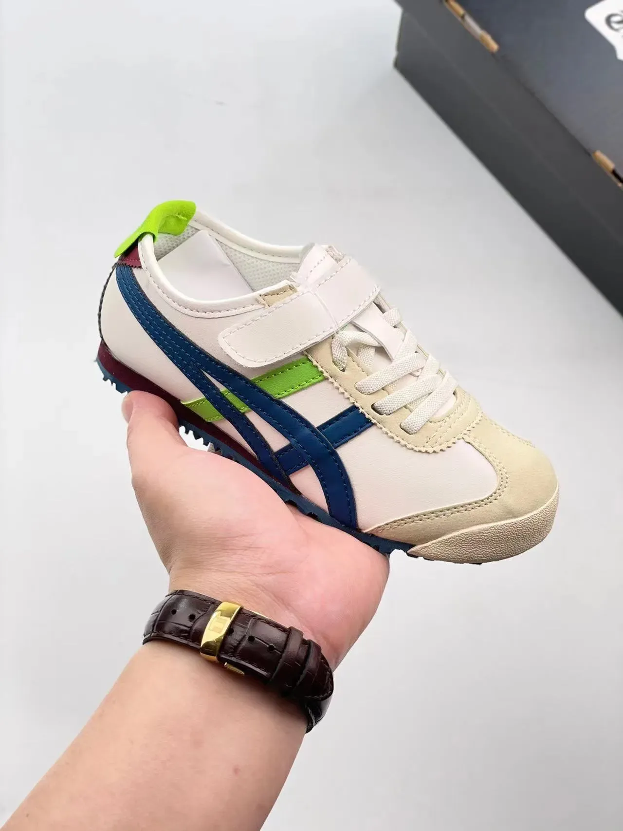 ASICS White Red Low-Top Velcro Strap Lifestyle Sneakers 10