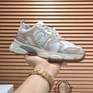 Balenciaga भूरा चांदी ओवरसाइज्ड सोल लेयर्ड मेश और सिंथेटिक पैनल्स चंकी स्नीकर