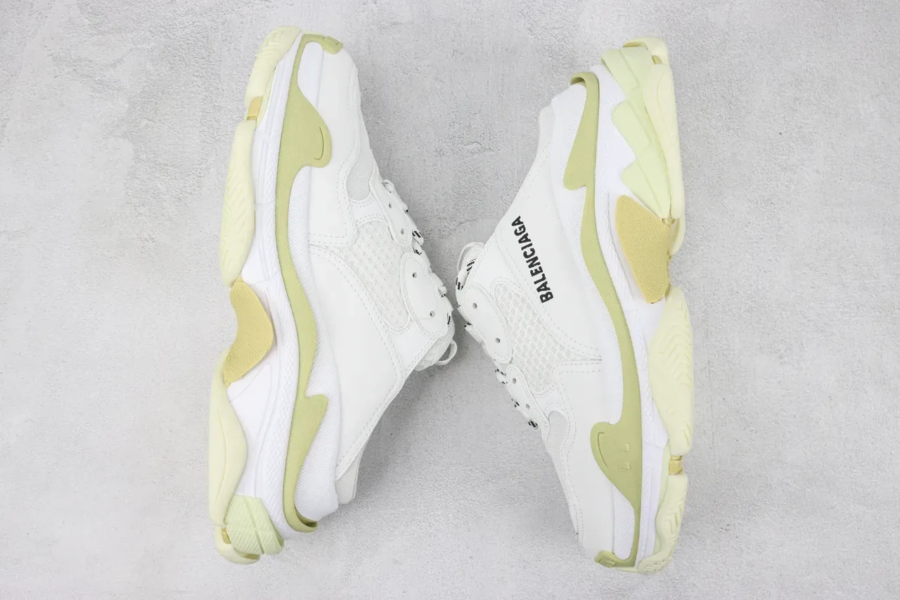 Balenciaga Defender Mule Branco e Verde Lima Chunky Sneakers 2