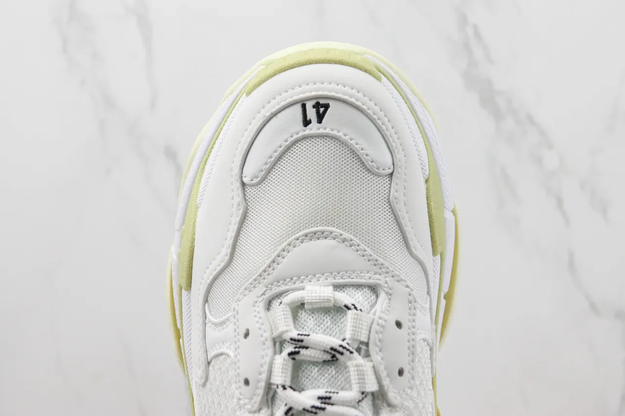 Balenciaga Defender Mule Branco e Verde Lima Chunky Sneakers 6
