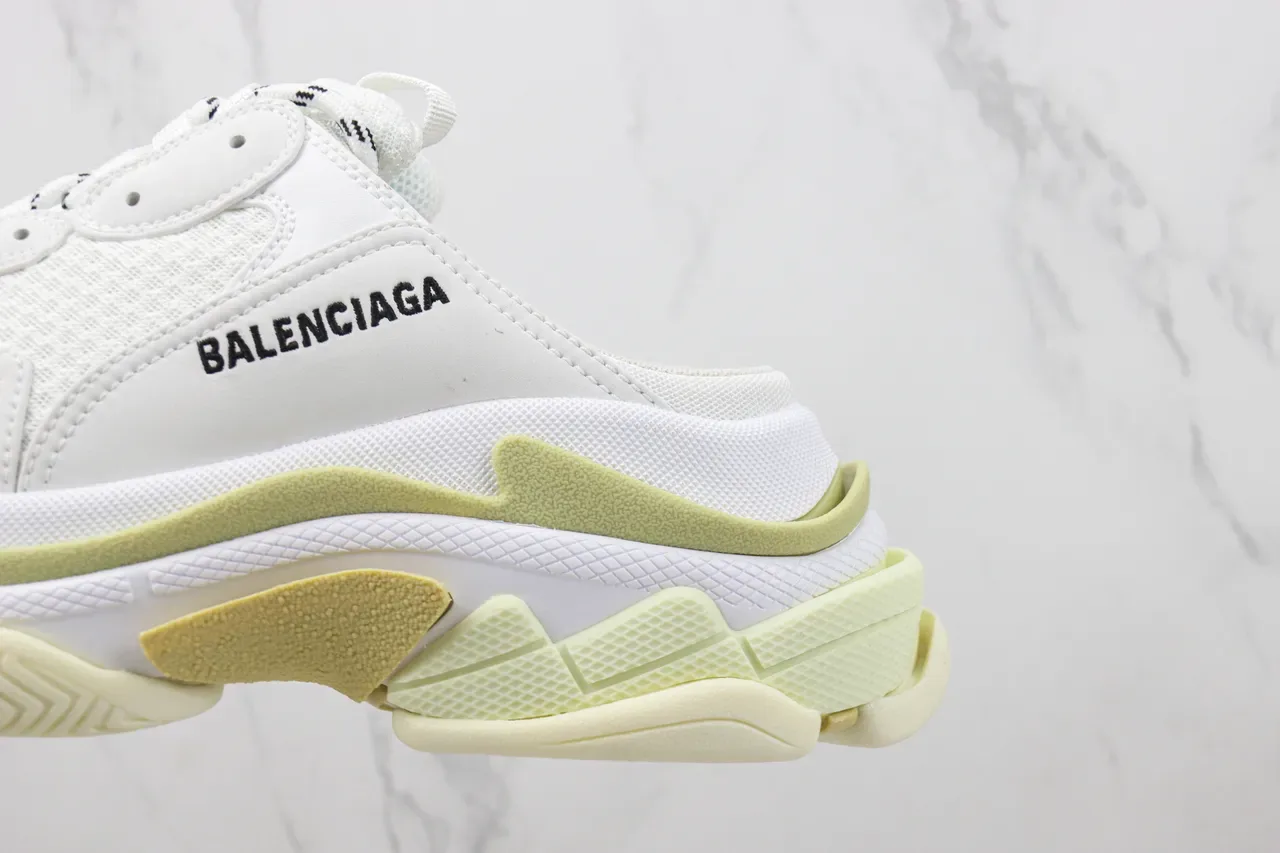 Balenciaga Defender Mule Branco e Verde Lima Chunky Sneakers 7