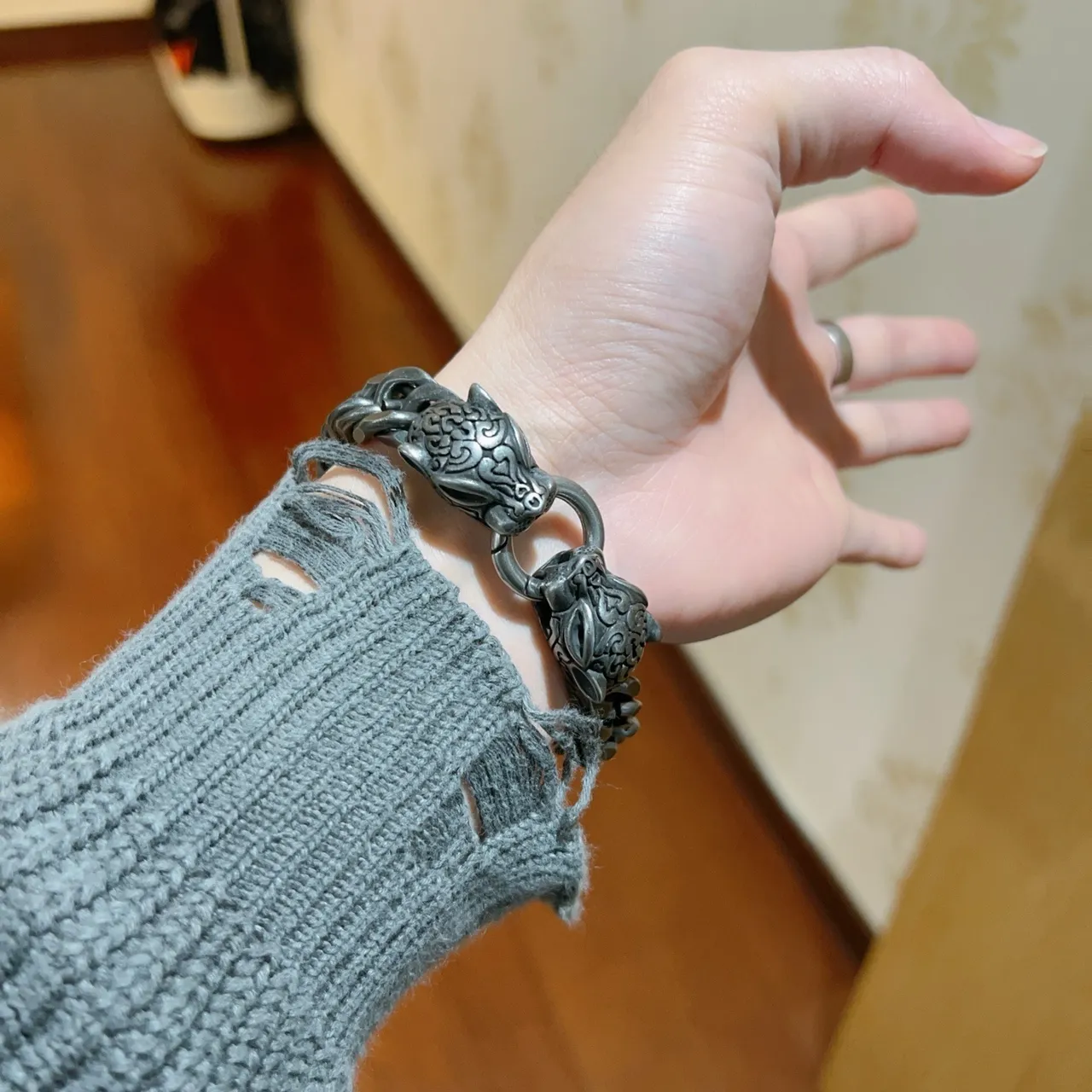 Balenciaga Pulsera Cadena Curb Cabeza de León 7