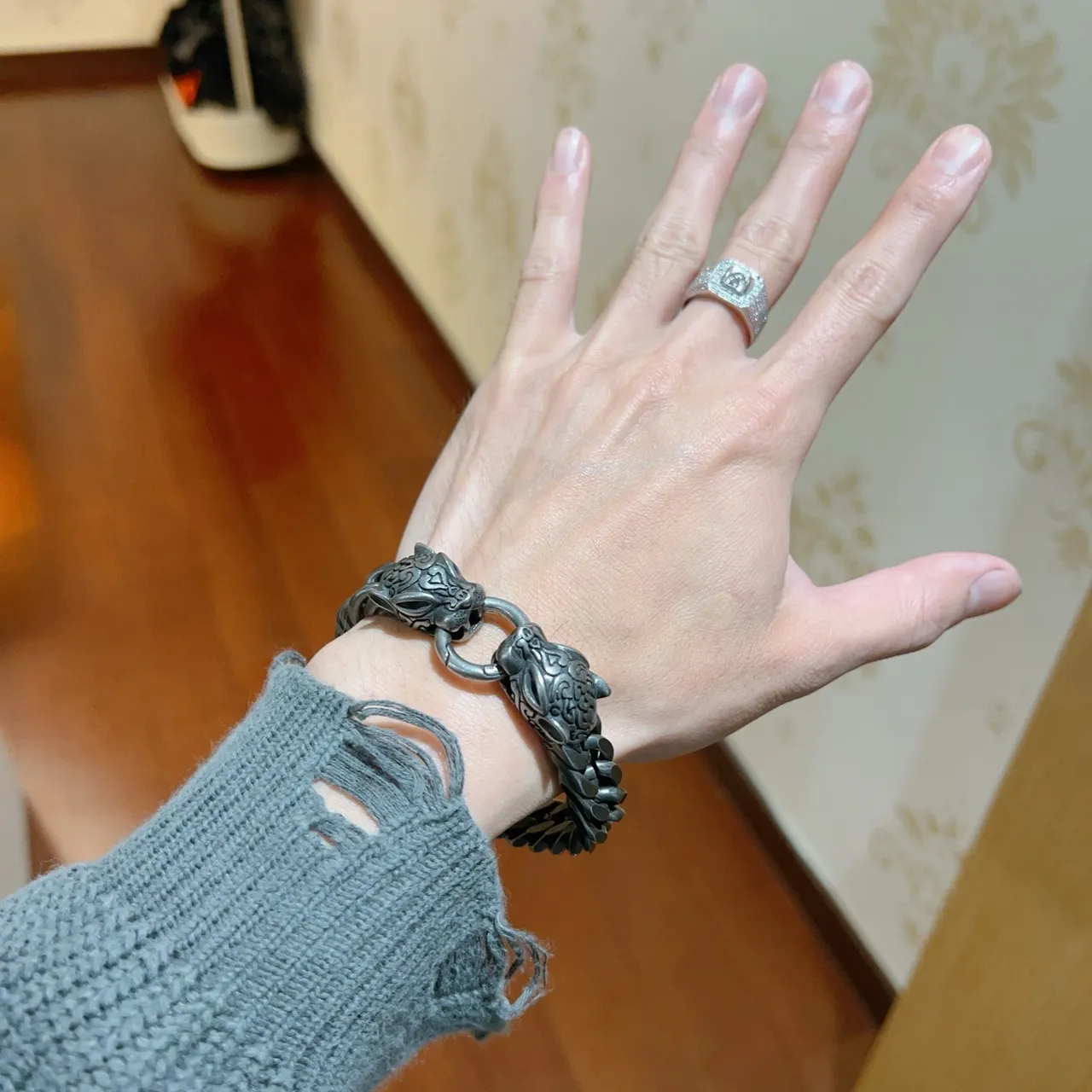 Balenciaga Pulsera Cadena Curb Cabeza de León 8