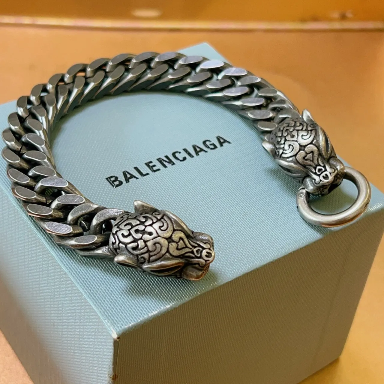 Balenciaga Pulsera Cadena Curb Cabeza de León 9