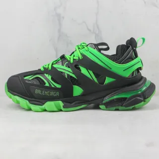 Balenciaga Runner 霓虹绿和黑色厚底运动鞋