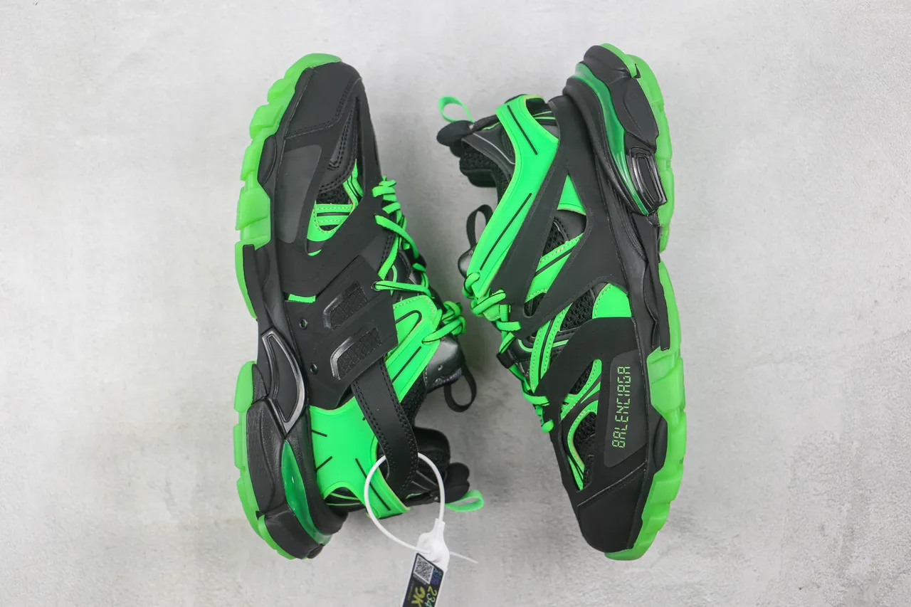 Balenciaga Runner Neon Green and Black Chunky Sneakers 2