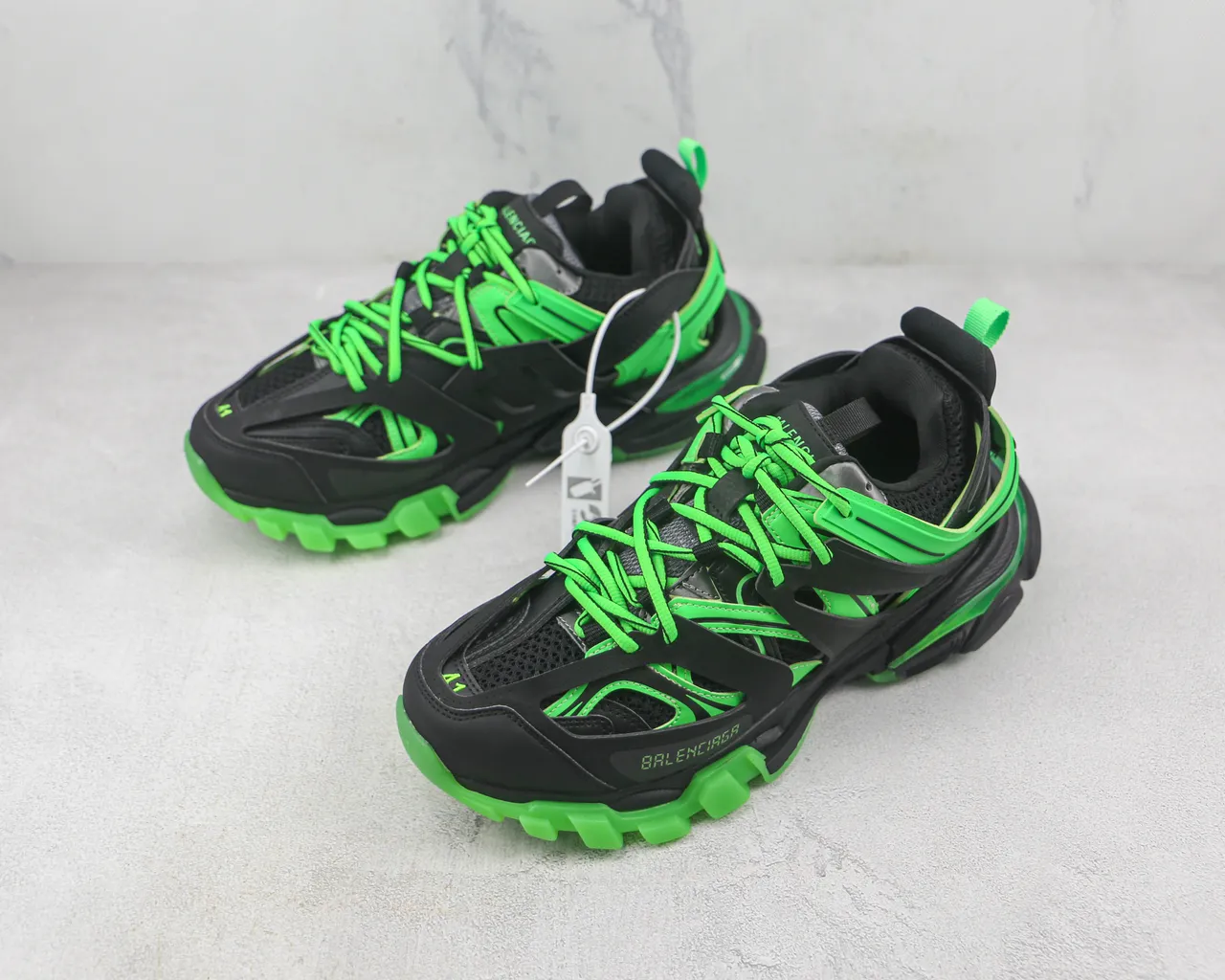 Balenciaga Runner Neon Green and Black Chunky Sneakers 4