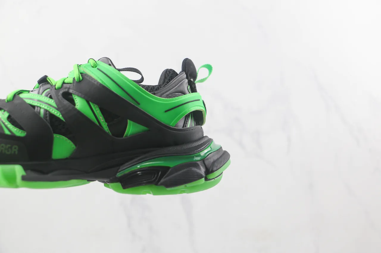 Balenciaga Runner Neon Green and Black Chunky Sneakers 7