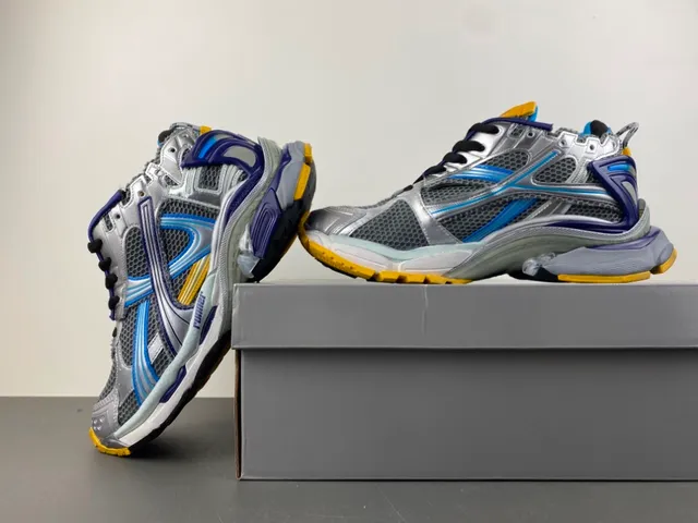 Balenciaga Runner Silver Blue Yellow Lifestyle Sneakers 14