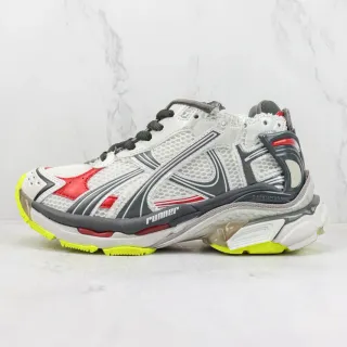 Balenciaga Runner White Gray Red Neon Yellow Chunky Sneakers