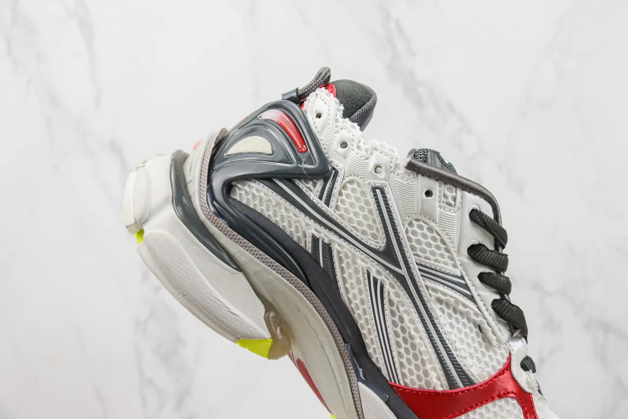 Balenciaga Runner أبيض رمادي أحمر أصفر نيون حذاء رياضي سميك 5