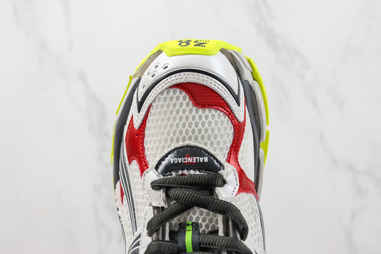 Balenciaga Runner أبيض رمادي أحمر أصفر نيون حذاء رياضي سميك 6