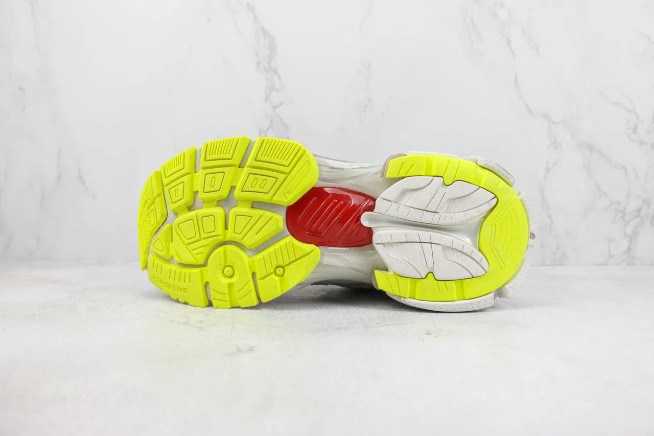 Balenciaga Runner أبيض رمادي أحمر أصفر نيون حذاء رياضي سميك 8