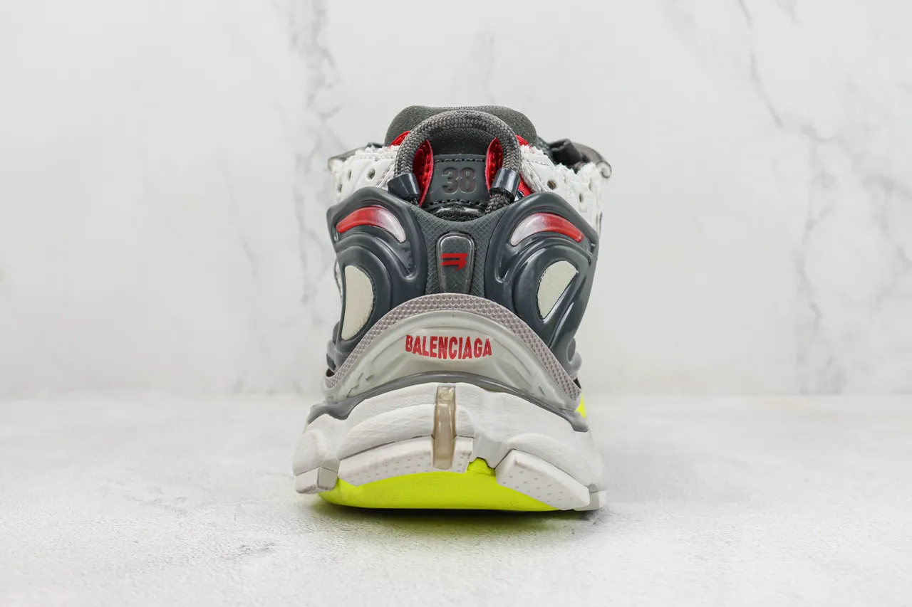 Balenciaga Runner أبيض رمادي أحمر أصفر نيون حذاء رياضي سميك 9