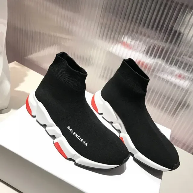 Balenciaga Speed Trainer काली सफेद लाल लाइफस्टाइल स्नीकर 2