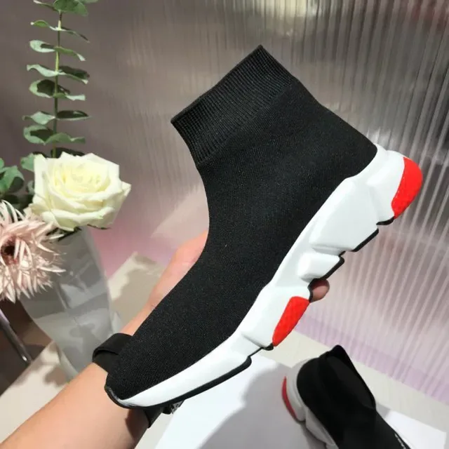 Balenciaga Speed Trainer काली सफेद लाल लाइफस्टाइल स्नीकर 6
