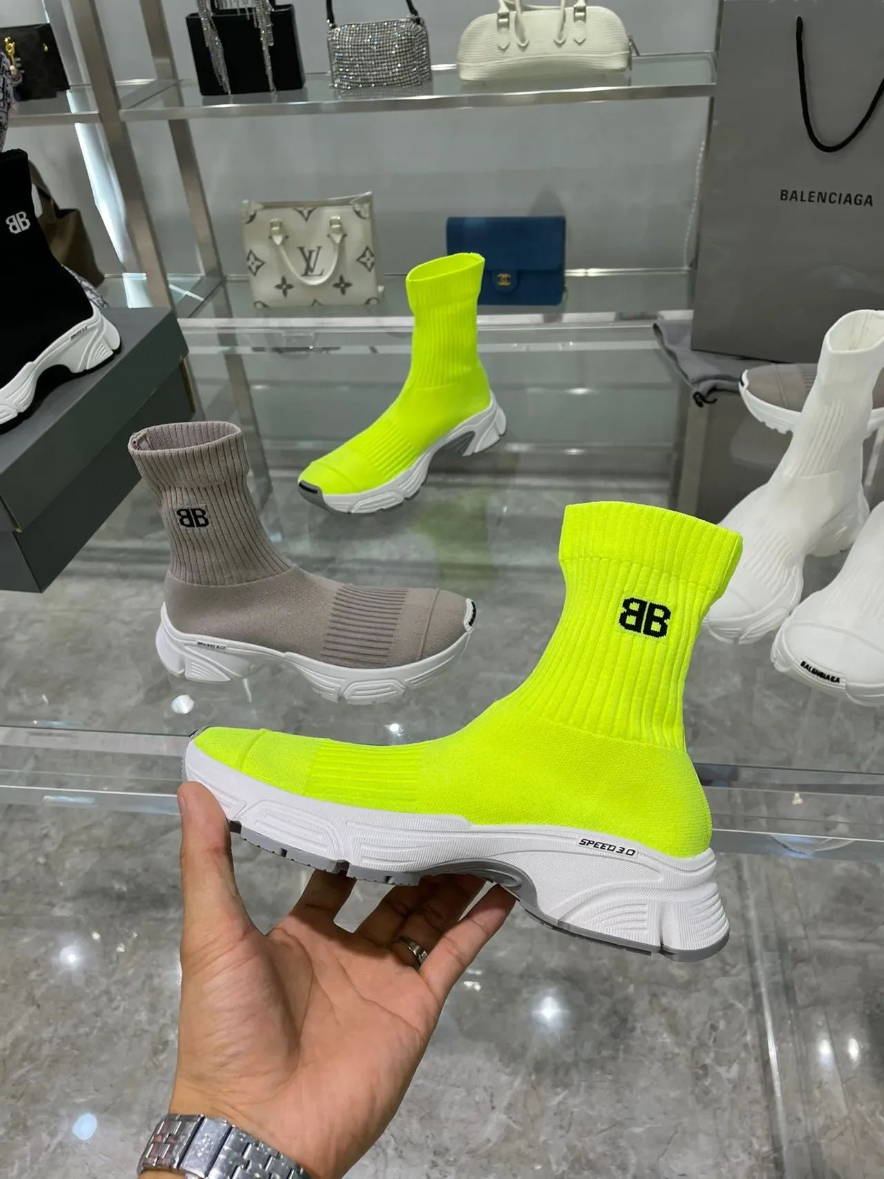 Balenciaga Speed Trainer Neon Yellow Chunky Sneakers 2