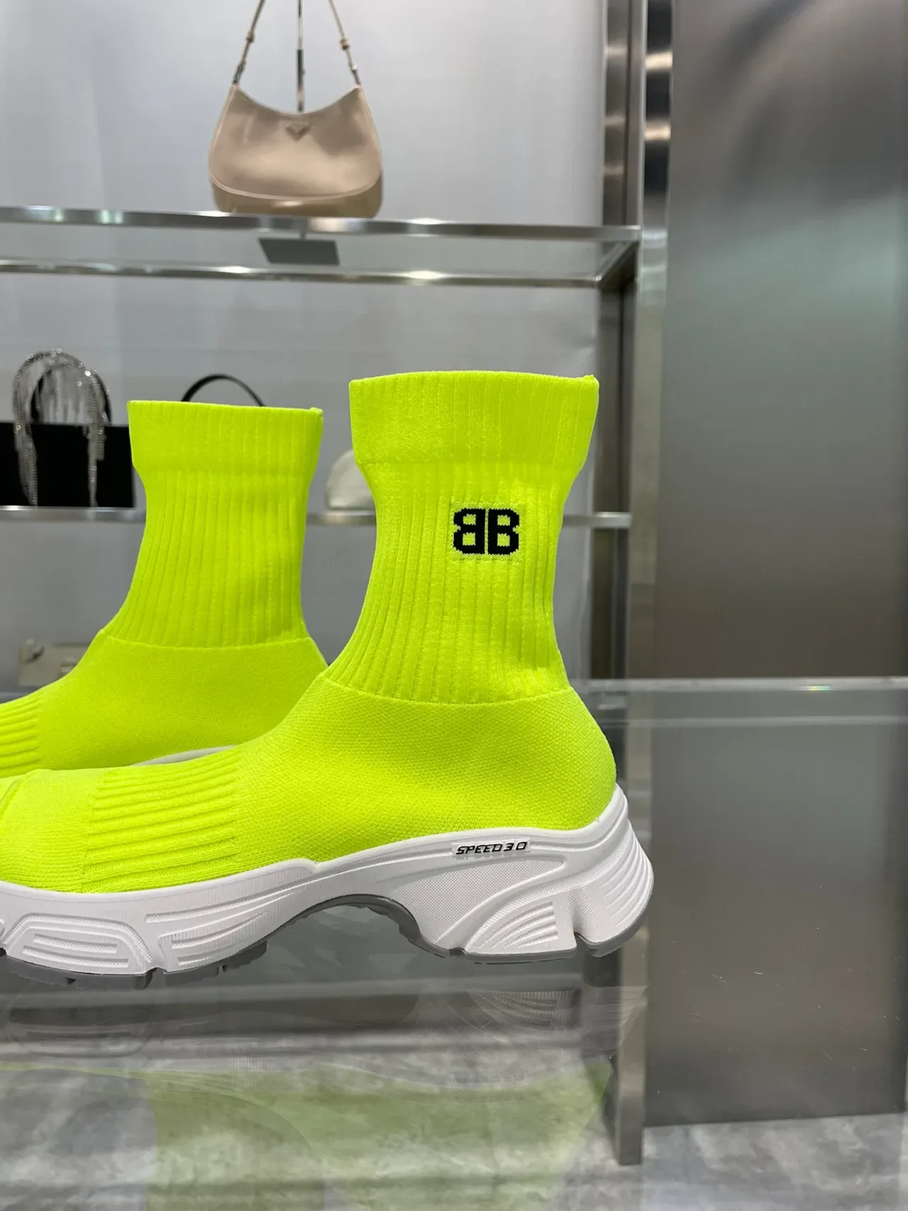 Balenciaga Speed Trainer Neon Yellow Chunky Sneakers 3