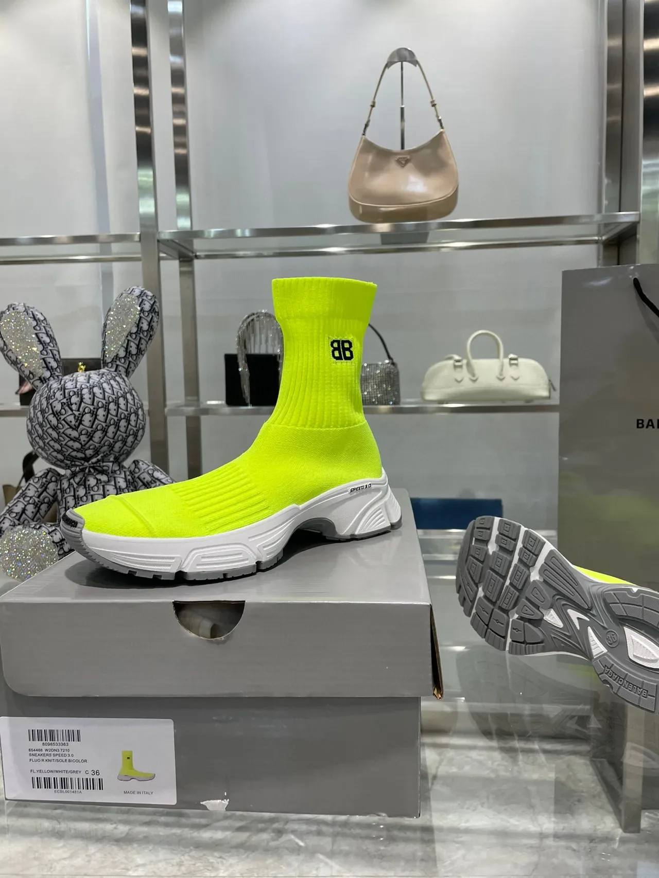 Balenciaga Speed Trainer Neon Yellow Chunky Sneakers 4