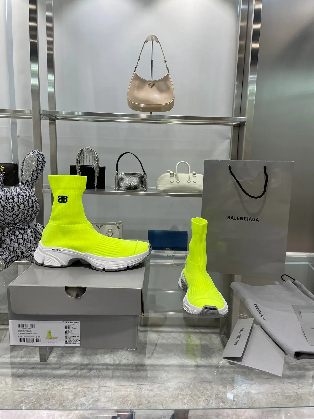 Balenciaga Speed Trainer Neon Yellow Chunky Sneakers 5