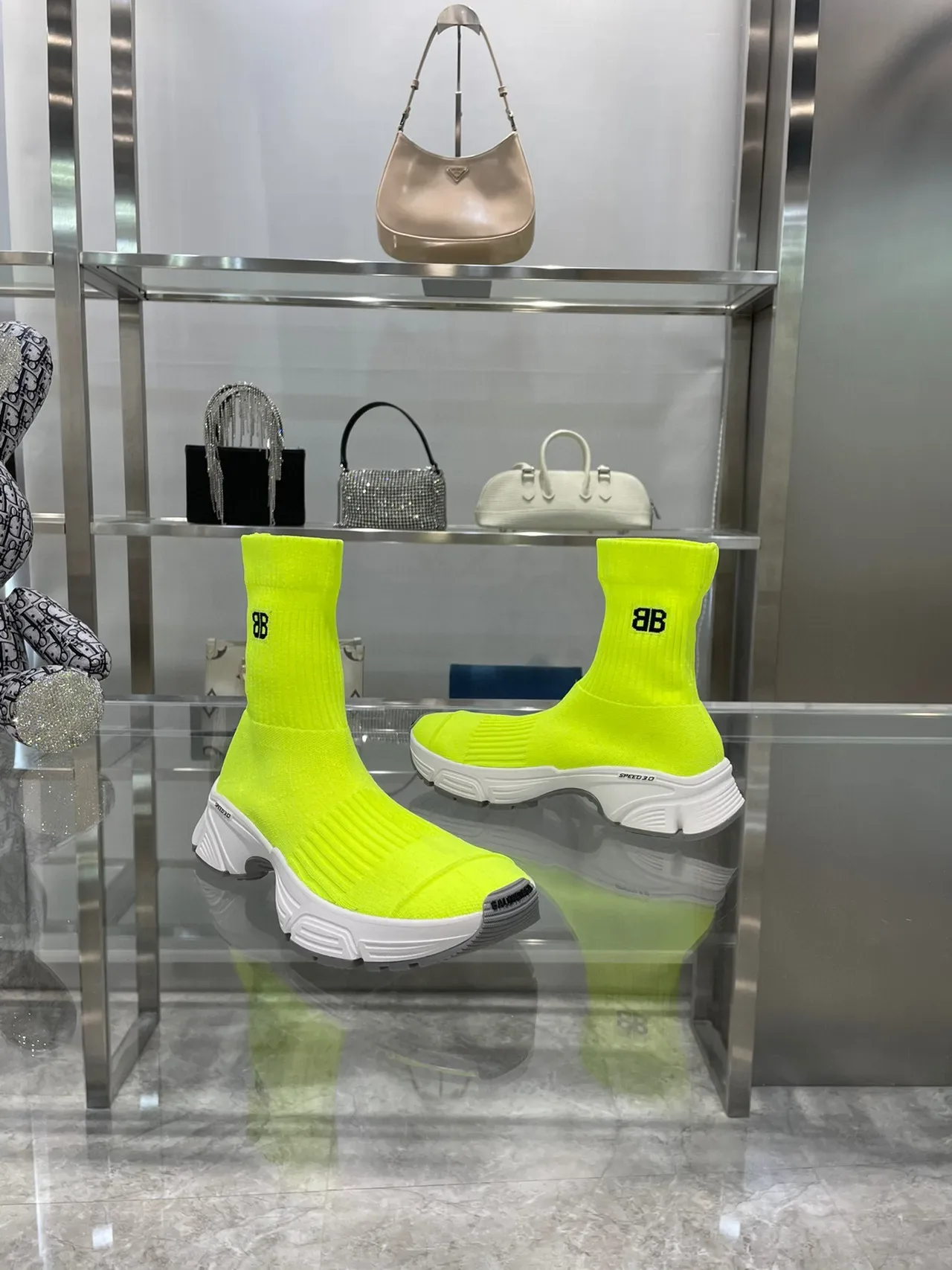 Balenciaga Speed Trainer Neon Yellow Chunky Sneakers 8