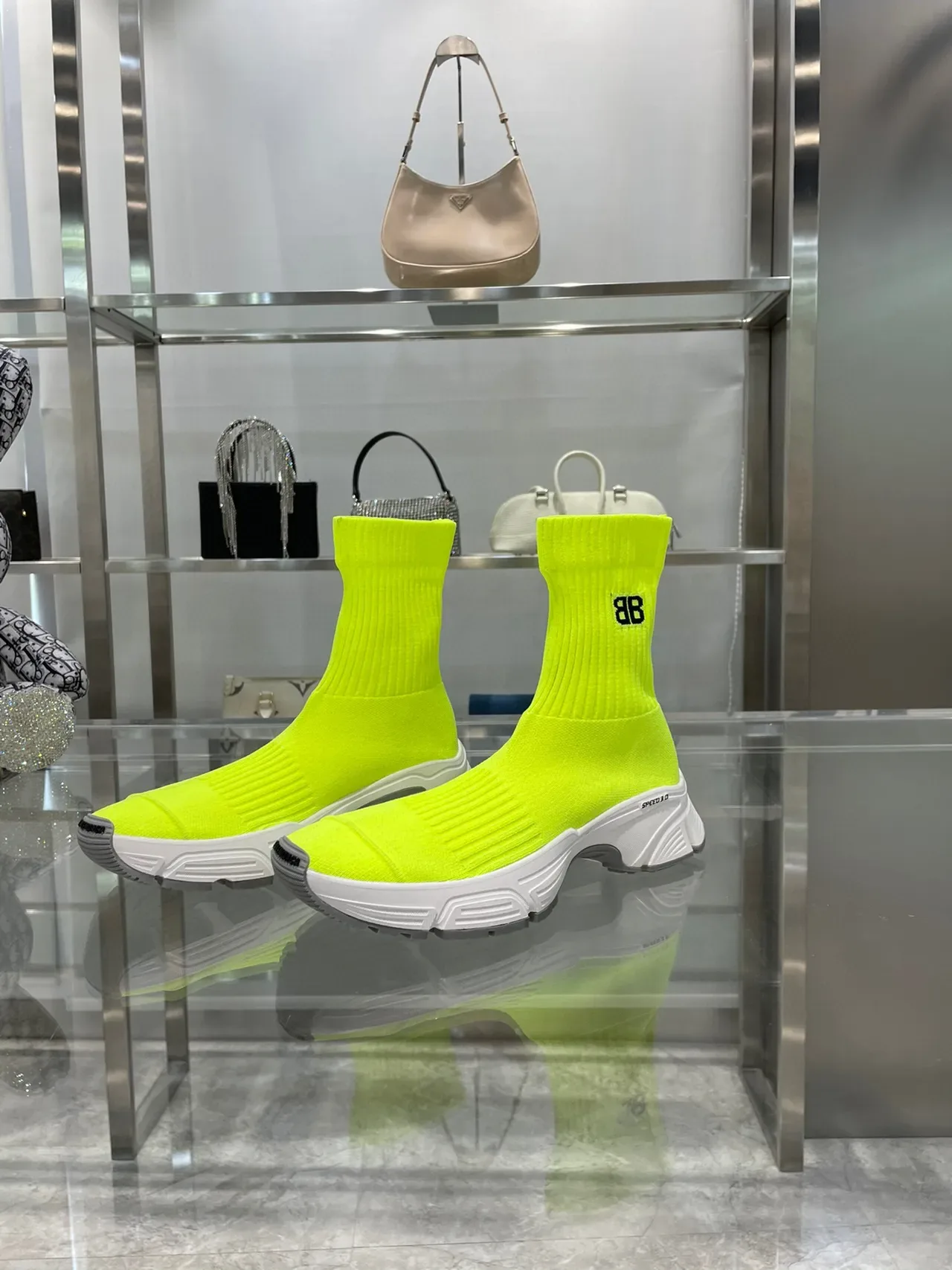 Balenciaga Speed Trainer Neon Yellow Chunky Sneakers 9