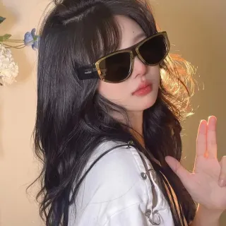 Balenciaga Square Oversized Black and Gold Sunglasses