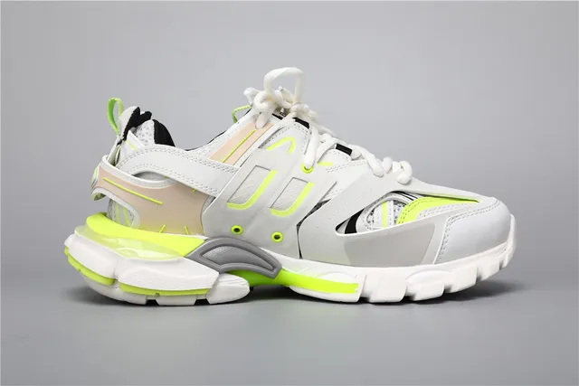 Balenciaga Track 白色荧光黄厚底运动鞋 8
