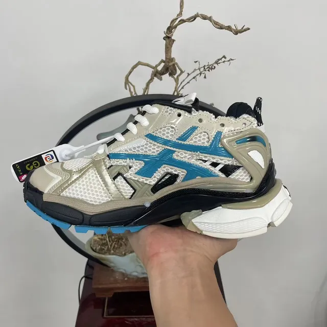 Balenciaga Track Trainer Beige Blue Black Chunky Sneakers 4